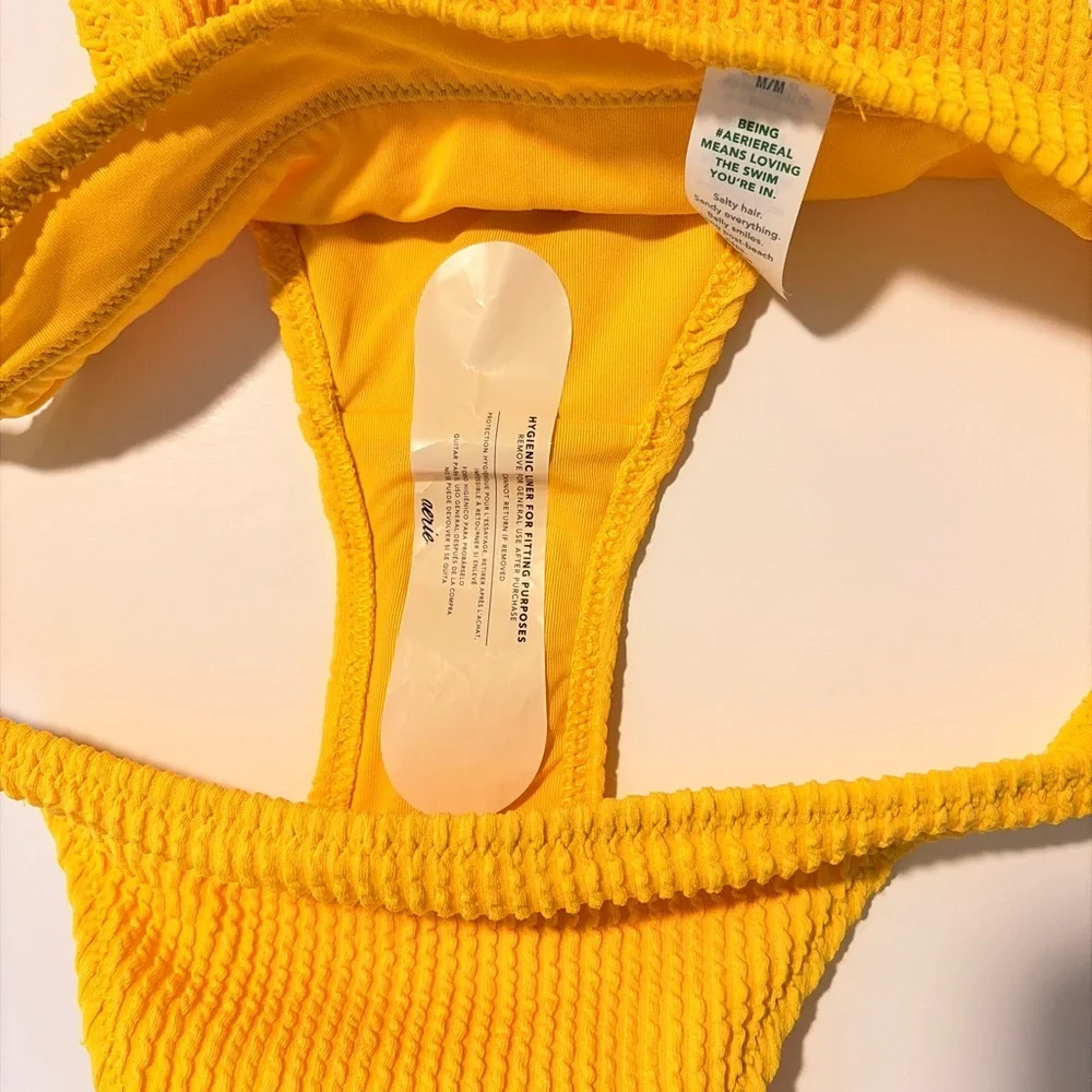 Aerie‎ Yellow Crinkle Bikini Bottom